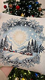 Наволочка Новорічна “Зимова казка” 45х45 см двостороння гобеленова, фото 3