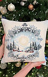 Наволочка Новорічна “Зимова казка” 45х45 см двостороння гобеленова, фото 6