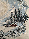 Наволочка Новорічна “Зимова казка” 45х45 см двостороння гобеленова, фото 5