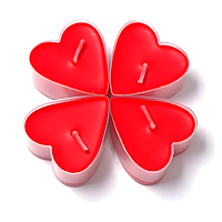 Свічки таблетки у формі серця, 50 шт, парафін, Червоні (Свічки декоративні романтичні)