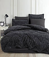 Двоспальний комплект постільної білизни з ковдрою Clasy Wellsoft Jacquard "Babil V-1" Anthracite Туреччина