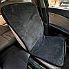 Хутряна універсальна накидка - чохол на переднє сидіння авто з овчини (Еко-хутро) сірий, фото 7