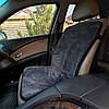 Хутряна універсальна накидка - чохол на переднє сидіння авто з овчини (Еко-хутро) сірий, фото 6