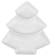 Менажниця порцелянова Stenson MC-4290-9 Ялинка на 3 секції 23 см Білий