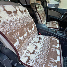 Хутряні універсальні накидки - чохли на передні сидіння авто з овчини (Еко-хутро) олені, фото 5