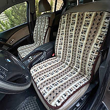Хутряні універсальні накидки - чохли на передні сидіння авто з овчини (Еко-хутро) орнамент, фото 5