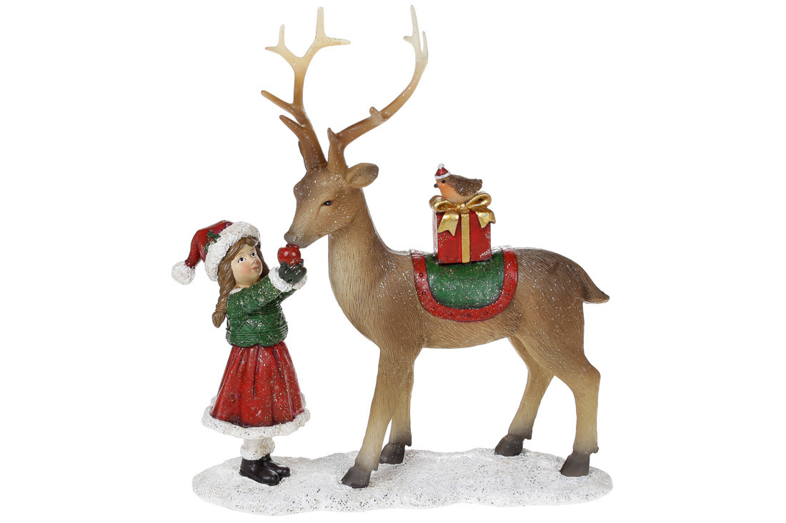 Статуетка Дівчинка з оленем 21см, фото 1