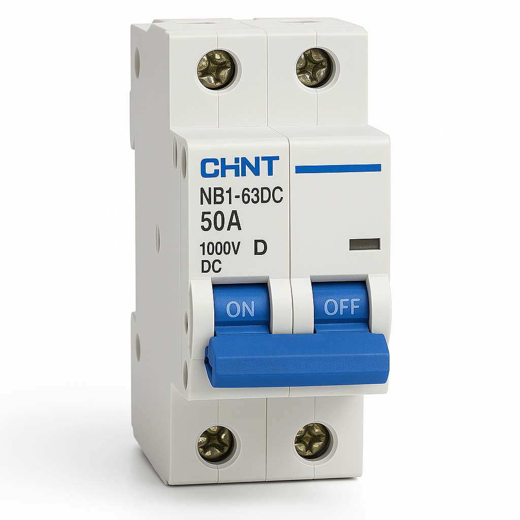 Автоматичний вимикач постійного струму CHINT NB1-63DC 2P-50A, фото 1