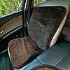 Хутряна універсальна накидка - чохол на переднє сидіння авто з овчини (Еко-хутро) коричневий, фото 6