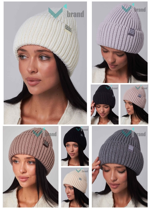 Шапка вовняна жіноча ODYSSEY Дайро Стильна жіноча зимова шапка з закотом, фото 1