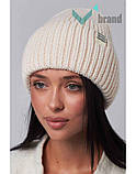 Шапка вовняна жіноча ODYSSEY Дайро Стильна жіноча зимова шапка з закотом, фото 5