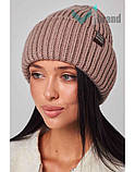 Шапка вовняна жіноча ODYSSEY Дайро Стильна жіноча зимова шапка з закотом, фото 7