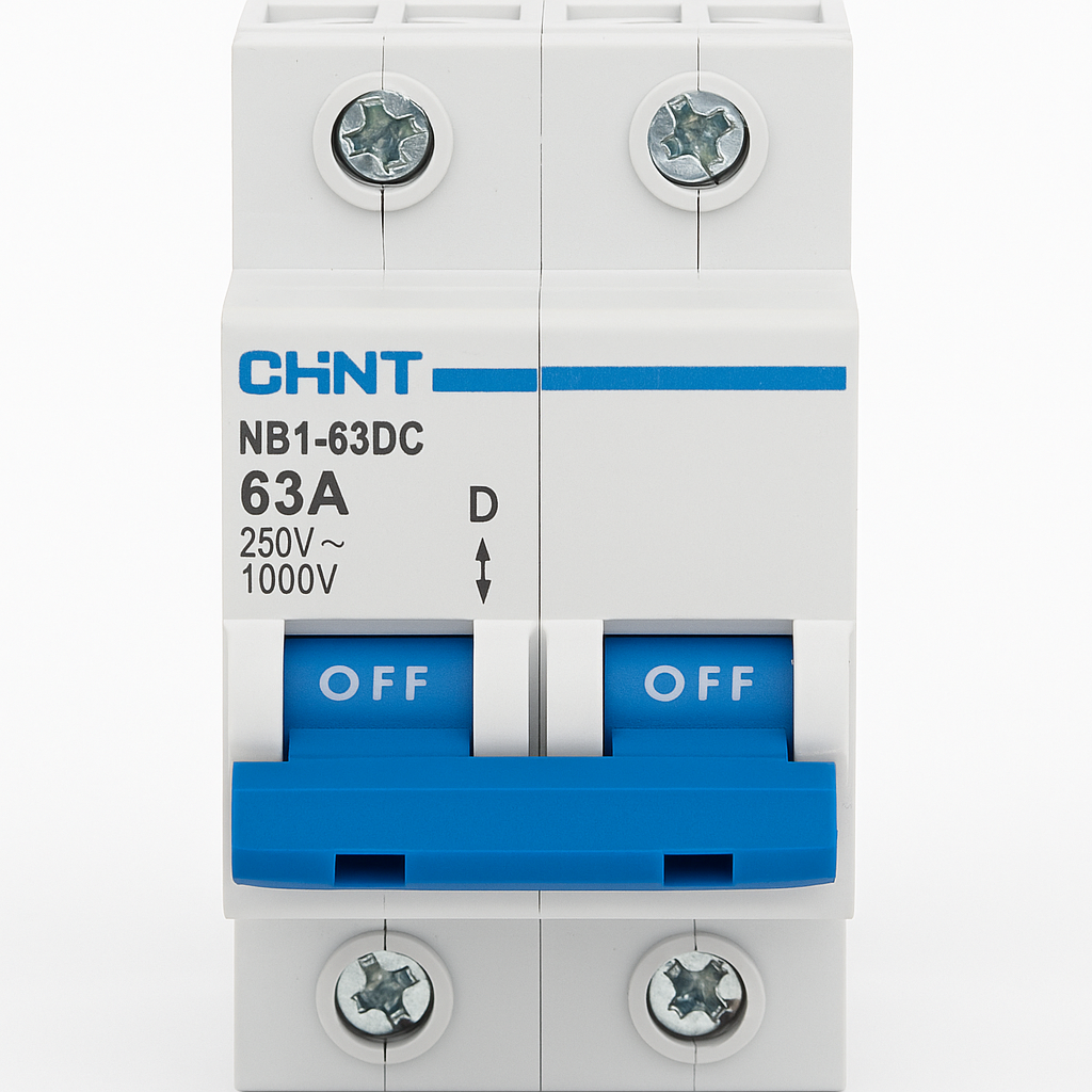 Автоматичний вимикач постійного струму CHINT NB1-63DC 2P-63A, фото 1