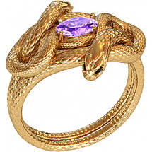 Змія з каменем, змії кільце жіноче, кільце, фото 2