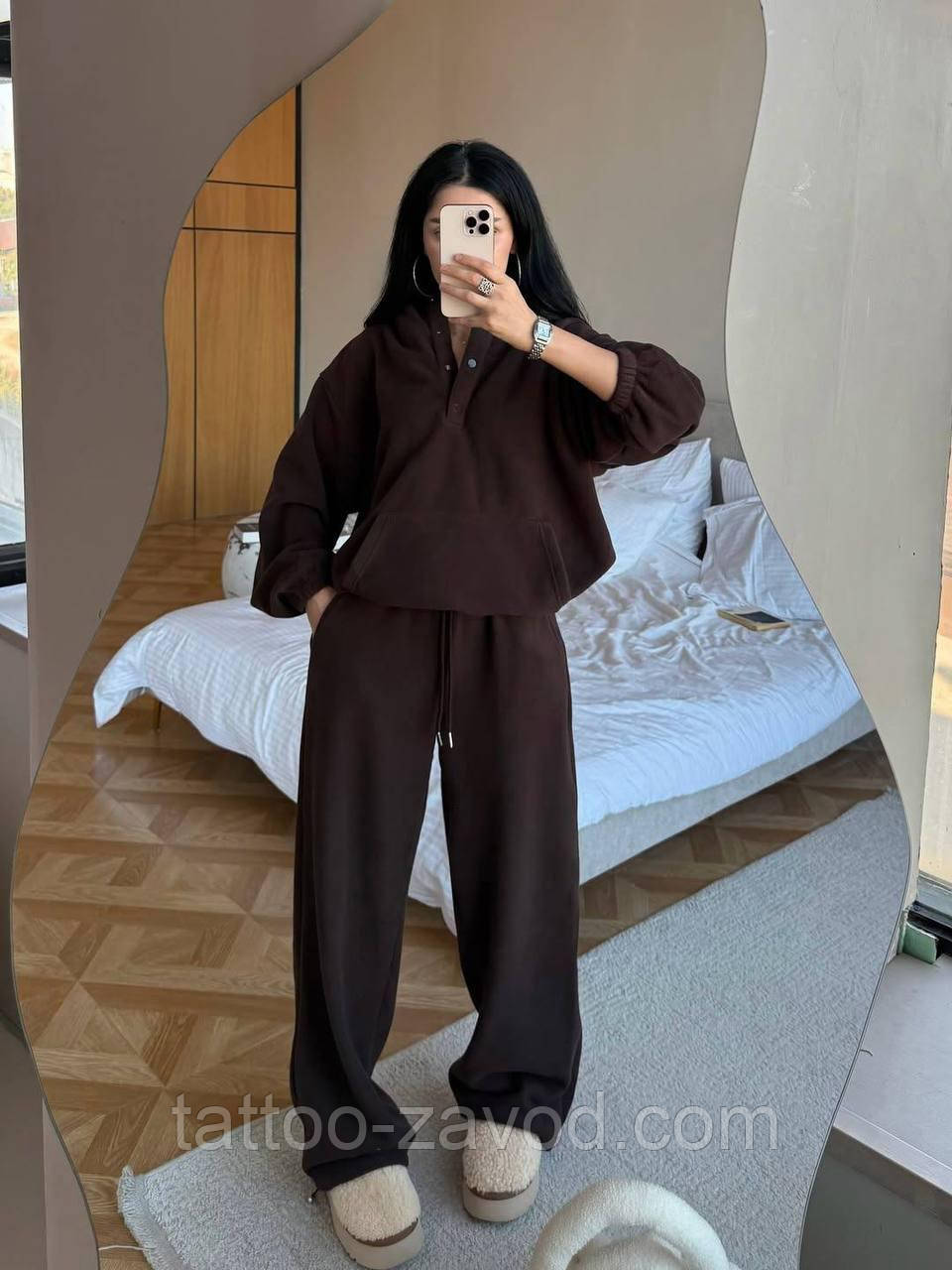 Очень теплый костюм женский кофта и штаны турецкий Полар флис 42-44 44-46, фото 1