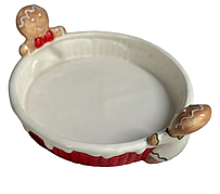 Новорічне блюдо Elisey 6021-007 кераміка сервірувальне Різдвяне печиво 21*8 см Білий з червоним