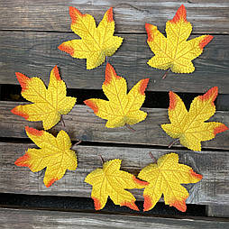 Штучне листя клена 20 шт. в уп жовте