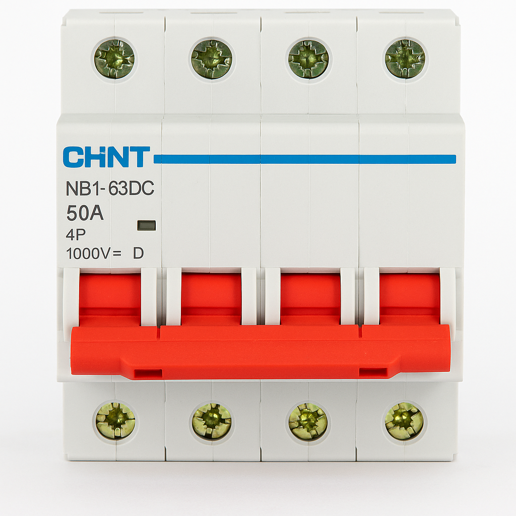 Автоматичний вимикач постійного струму CHINT NB1-63DC 4P-50A, фото 1