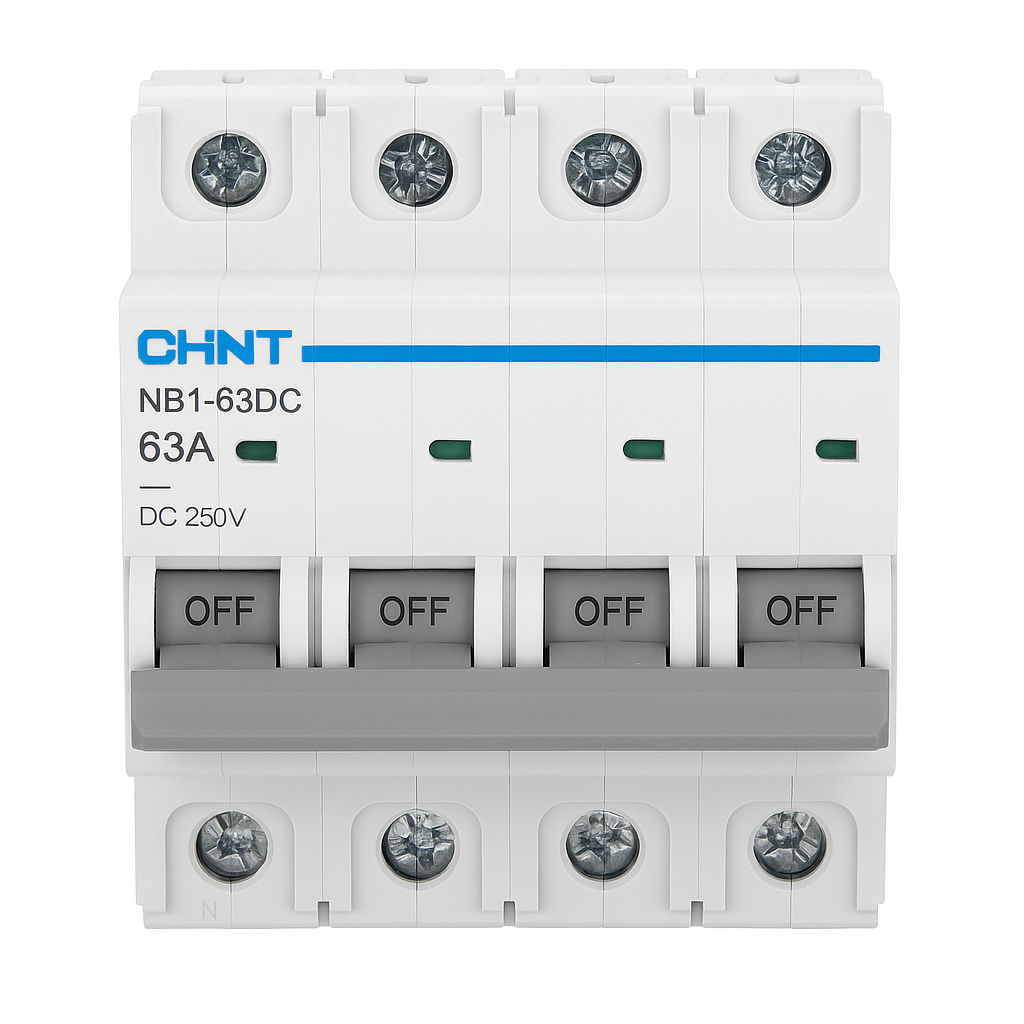 Автоматичний вимикач постійного струму CHINT NB1-63DC 4P-63A, фото 1