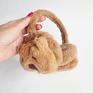 Хутряні дитячі навушники Капібара, об'єм 52-56 см, фото 1