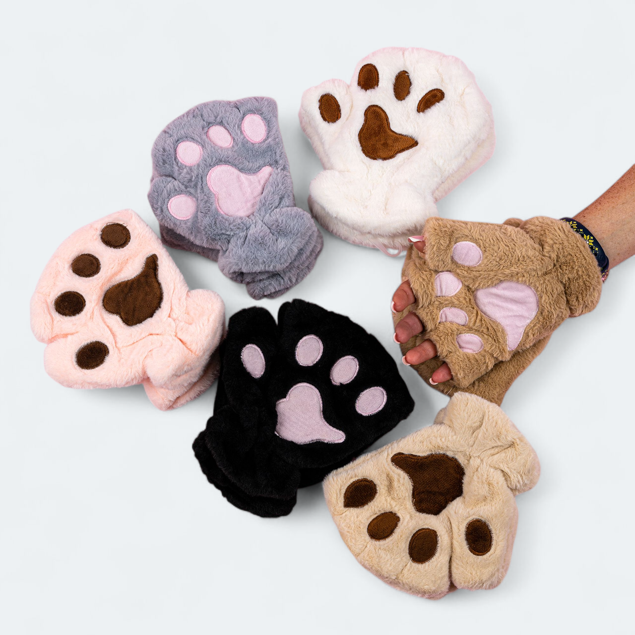 Хутряні рукавички лапка Кішечки
