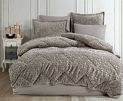 Двоспальний комплект постільної білизни з ковдрою Clasy Wellsoft Jacquard "Babil V-2" Bej Туреччина