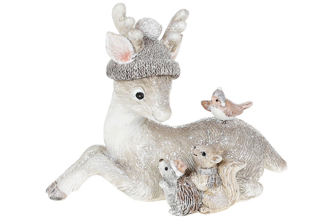 Статуетка Оленя з друзями, 13см, фото 1