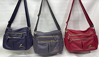 Сумка жіноча крос-боді на блискавці з кишенями 30*22 см у різних кольорах Liza