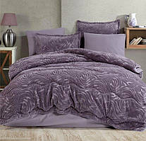 Двоспальний комплект постільної білизни з ковдрою Clasy Wellsoft Jacquard "Babil V-4" Gri Туреччина