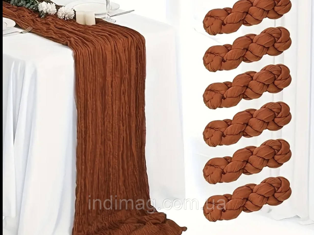 Ранер теракот на стіл 300см на 90 см, фото 1