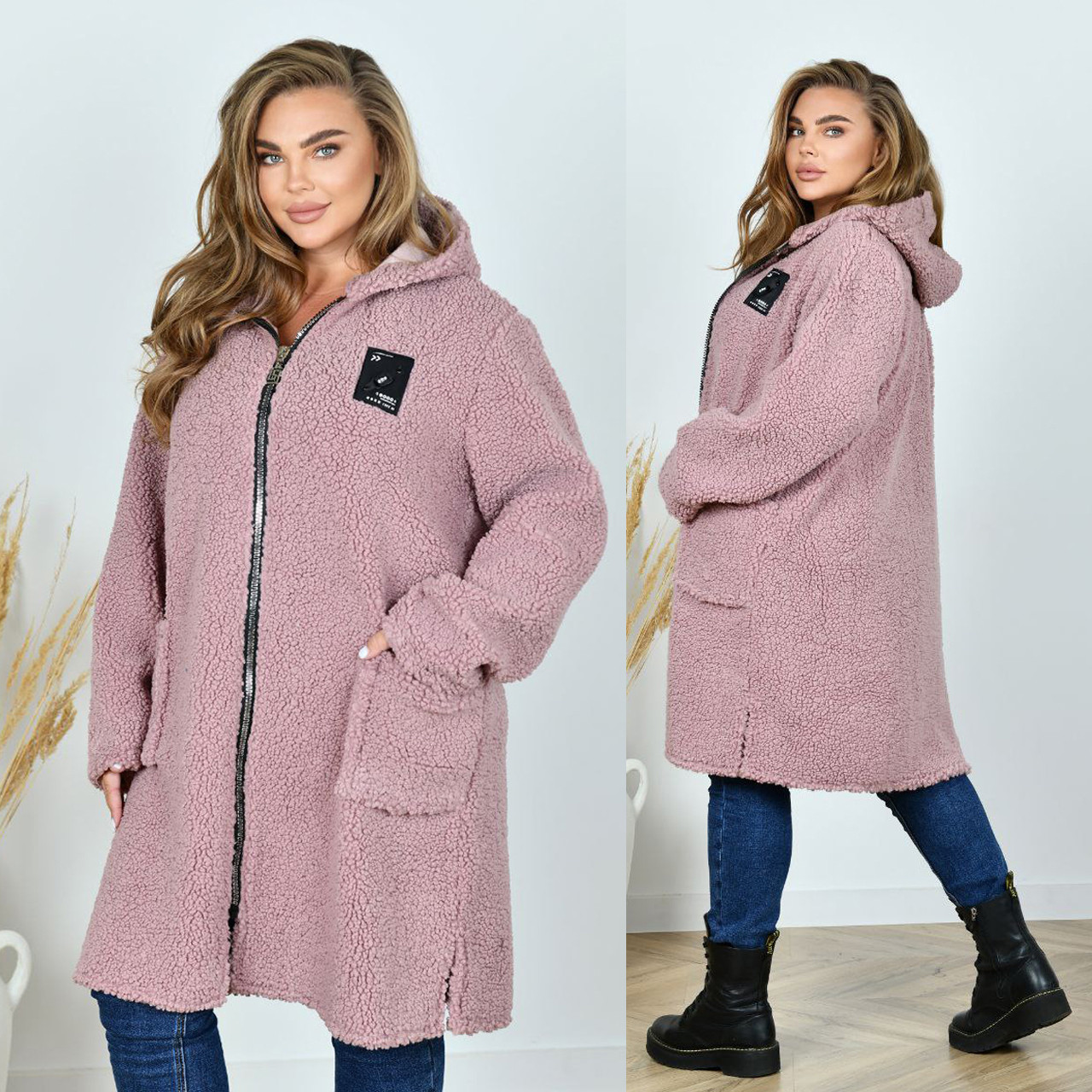 Жіночий кардиган баранчик на блискавці (р.52,54,56,58), фото 1