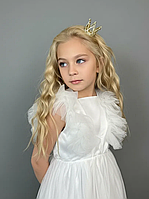 Корона мініатюрна для декору торта 3 см, метал, стрази, срібло 1шт