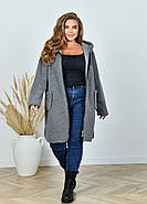 Жіночий вільний кардиган баранчик на блискавці (р.52,54,56,58) батал, фото 2