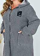 Жіночий вільний кардиган баранчик на блискавці (р.52,54,56,58) батал, фото 5