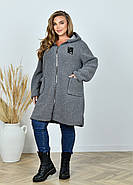 Жіночий вільний кардиган баранчик на блискавці (р.52,54,56,58) батал, фото 3