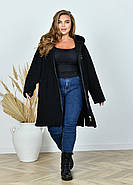 Жіночий вільний кардиган баранчик на блискавці (р.52,54,56,58) батал, фото 4