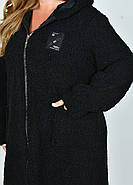 Жіночий вільний кардиган баранчик на блискавці (р.52,54,56,58) батал, фото 5