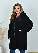 Жіночий вільний кардиган баранчик на блискавці (р.52,54,56,58) батал, фото 3