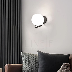 Бра з білим плафоном у чорному корпусі 15х24 см B91275/1 BK