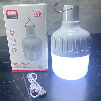 Лампочка акумуляторна Led світильник 1200mAh 3.2Вт USB зарядка світлодіодна лампа аварійна підвісна XO