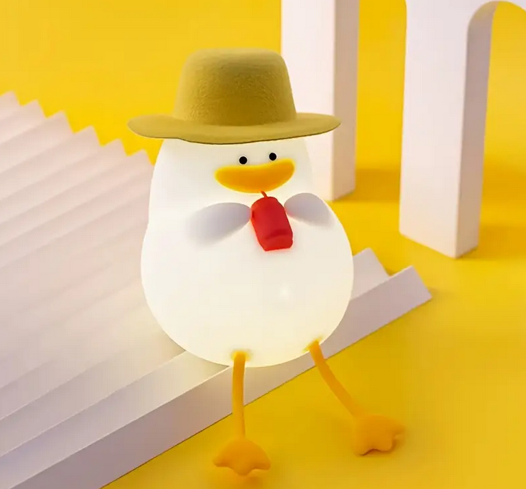 Дитячий силіконовий нічник Мила Качка міняє кольори L-1921 білий, фото 1