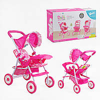 Візок для ляльок SO 6911 B (12) складна конструкція, кошик, металевий каркас, подвійні колеса, в коробці