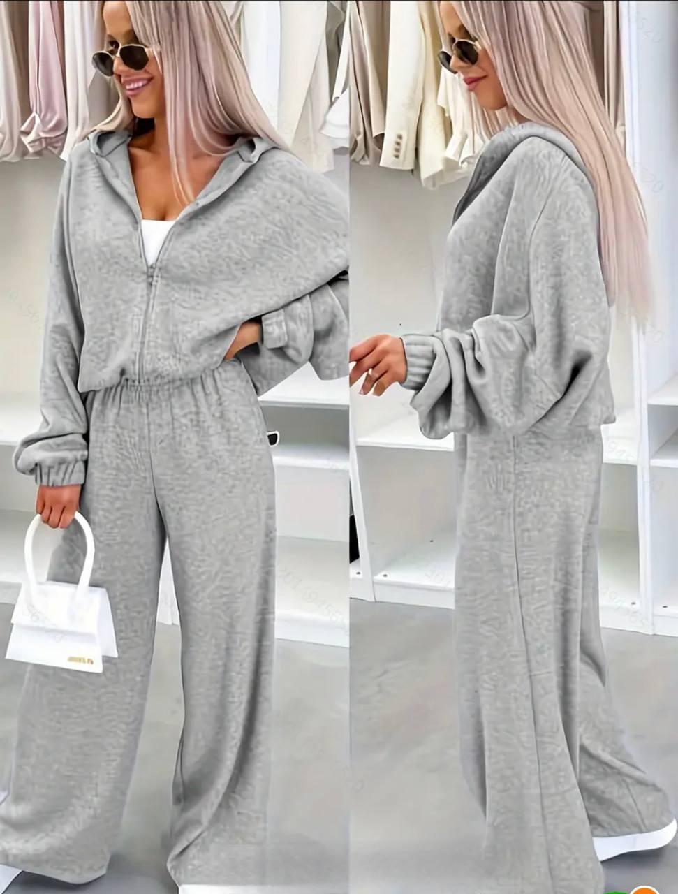 Жіночий костюм з щільної двосторонньої ангори Мод : 1554-1561 Колір: сірий меланж, фото 1