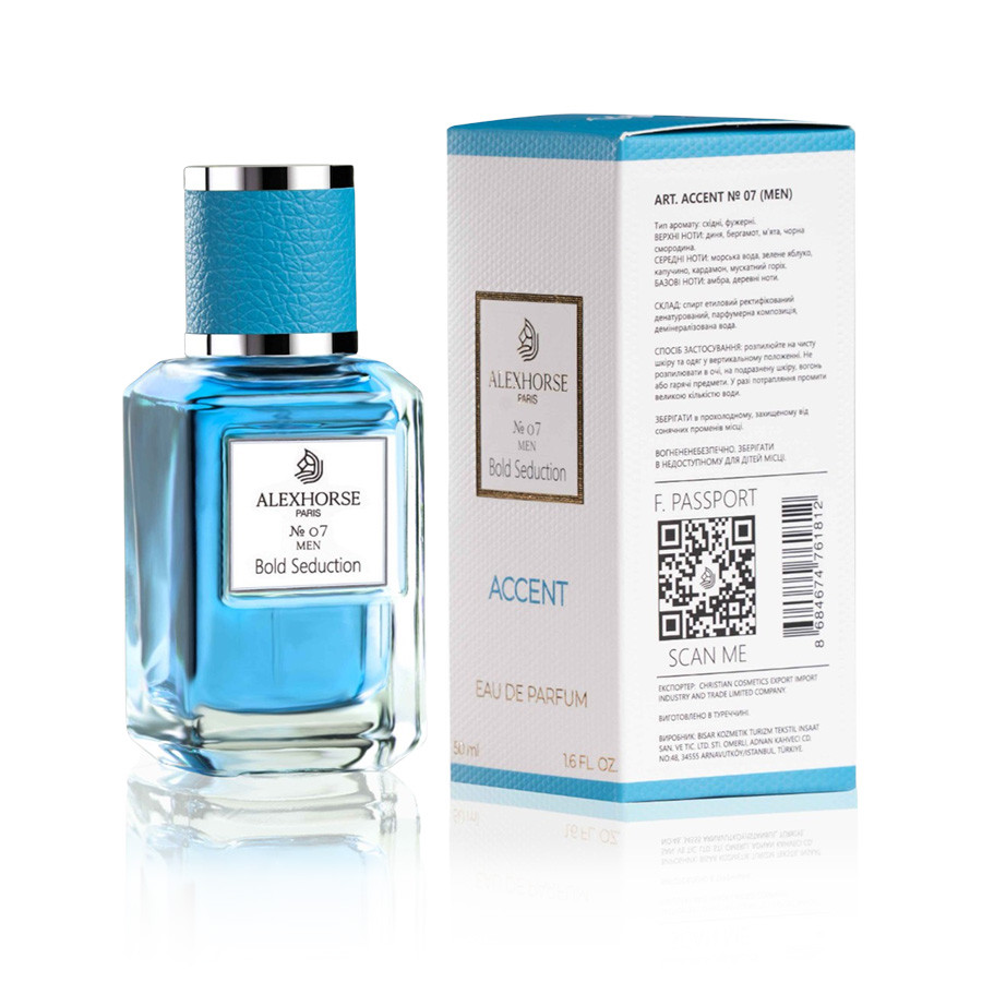 Парфумована вода для чоловіків Bold Seduction ACCENT Alex Horse 50 ml AA-007, фото 1