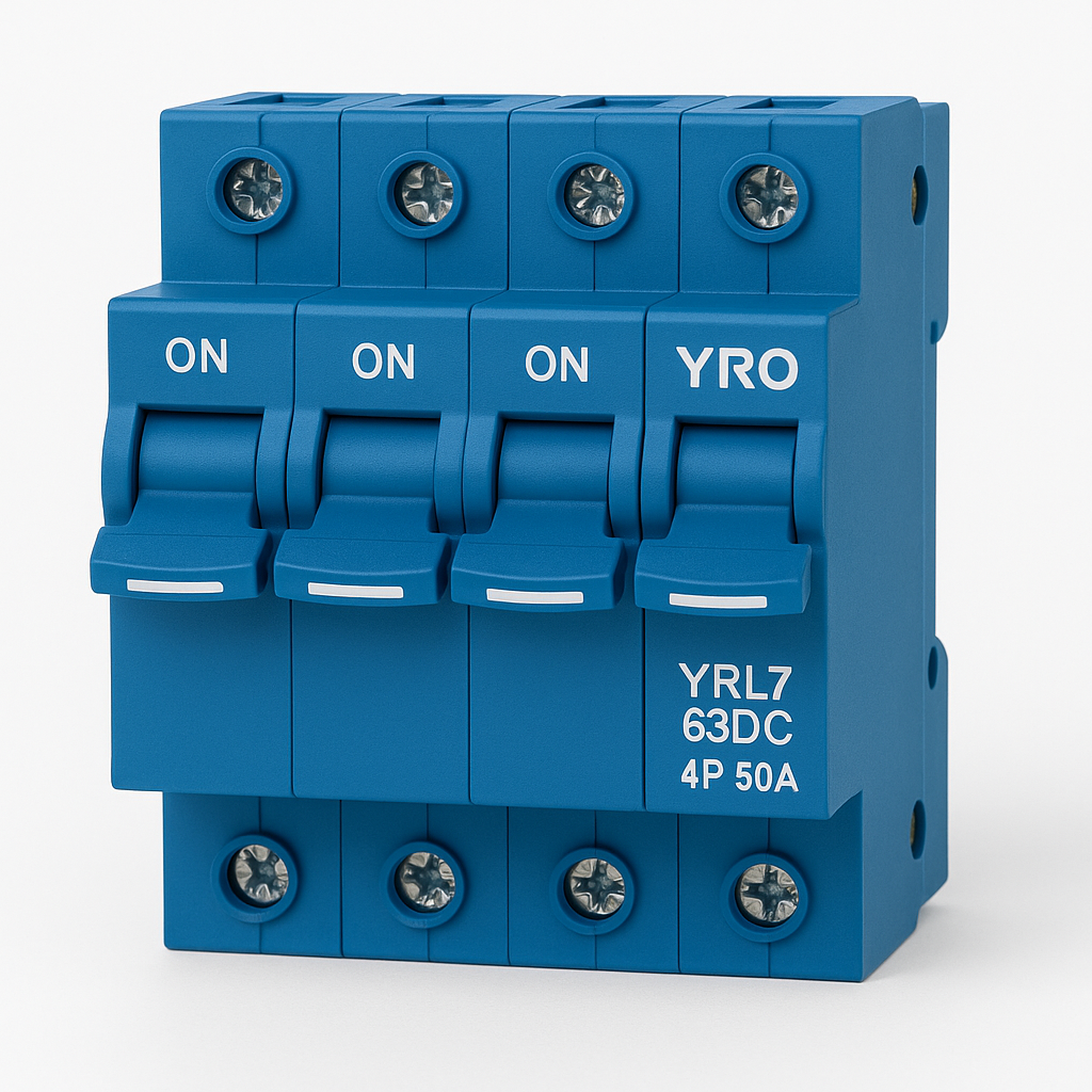 Автоматичний вимикач постійного струму YRO YRL7-63DC 4P 50A 1000V, фото 1