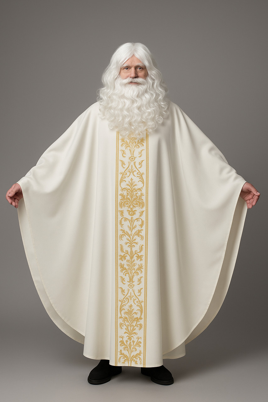 Костюм Святого Миколая накидка, костюм новорічний для привітань, пончо оверсайз, фото 1