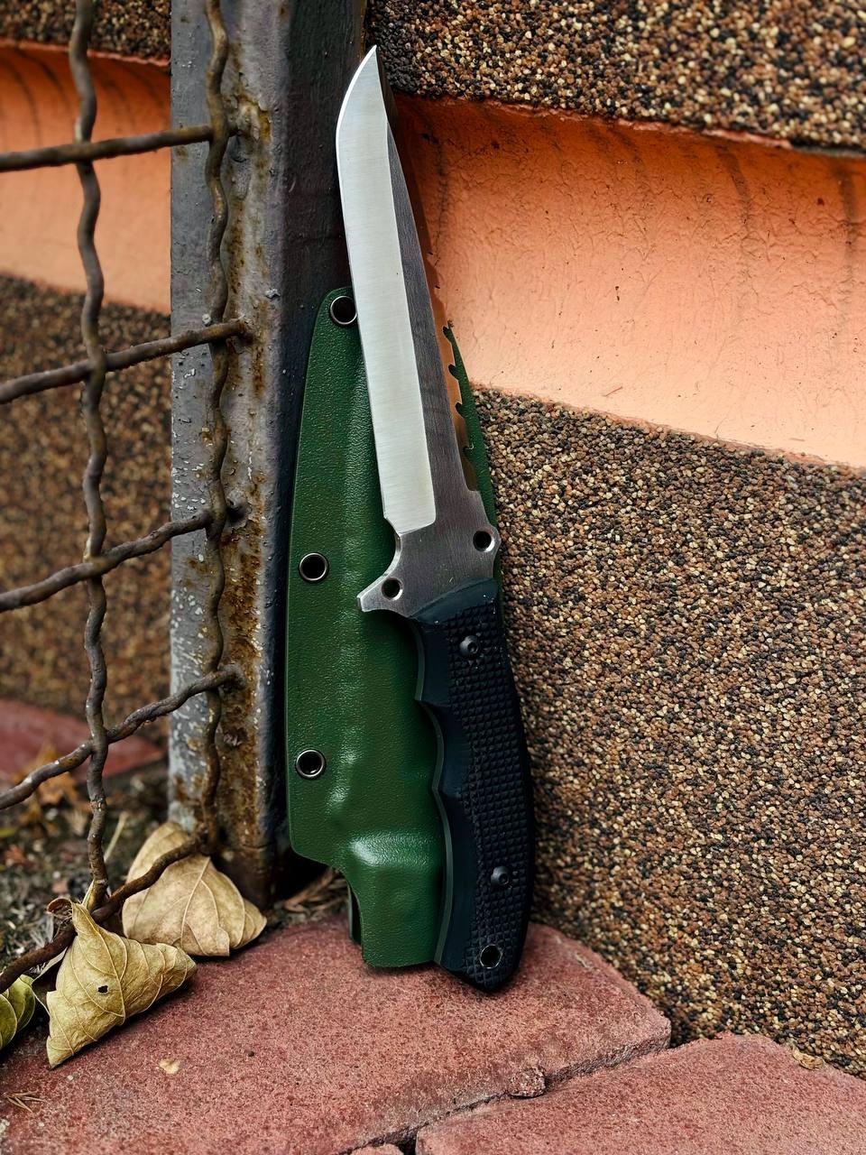 Тактичний ніж ручної роботи «Vortex #1» зі сталі 50Х14МФ/60 HRC., фото 1