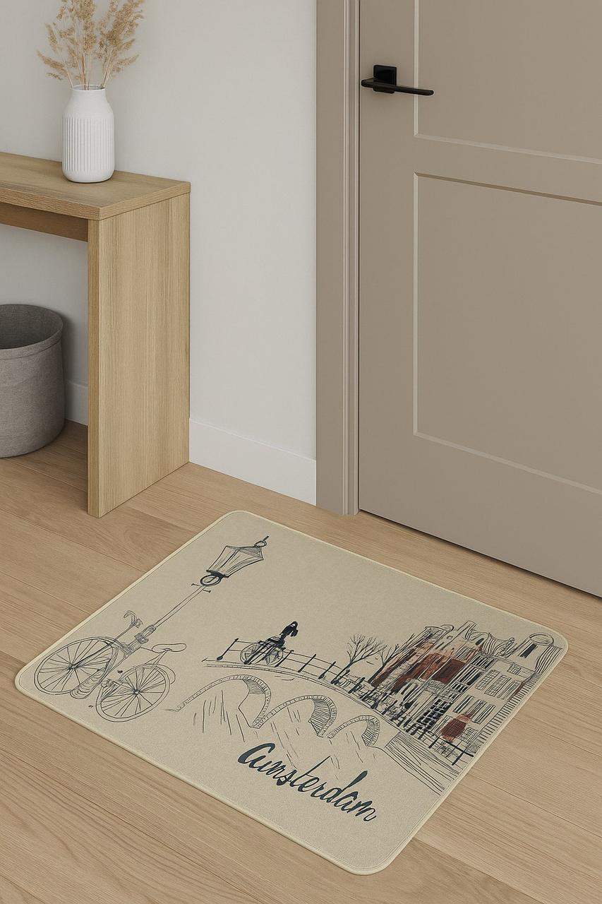 Килимок вхідний "Льон" на пружній каучуковій основі 45x75 см amsterdam 5392/13