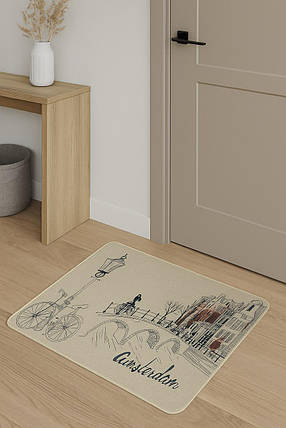 Килимок вхідний "Льон" на пружній каучуковій основі 45x75 см amsterdam 5392/13, фото 1