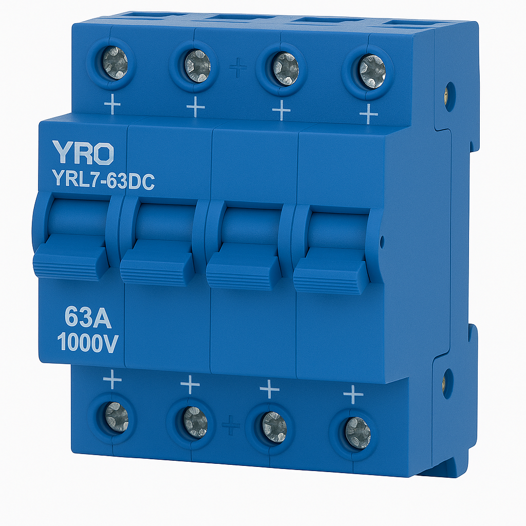 Автоматичний вимикач постійного струму YRO YRL7-63DC 4P 63A 1000V, фото 1